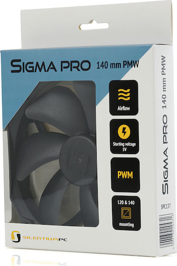 SilentiumPC Sigma Pro 140 Ventilator Carcasă cu Conexiune 4-Pin PWM 1buc