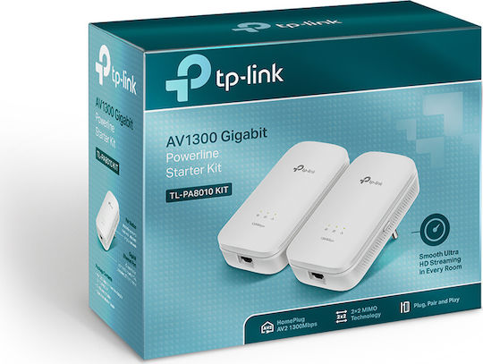 TP-LINK TL-PA8010 Kit v2 Powerline Double Wired and Gigabit Ethernet Port