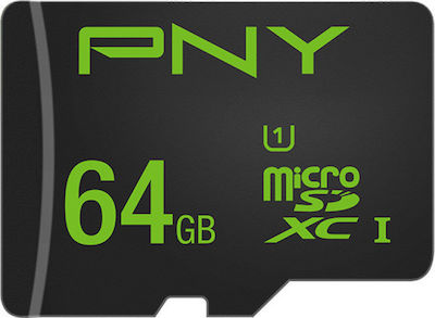 PNY Performance microSDXC 64GB Clasa 10 U1 UHS-I cu adaptor