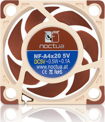Noctua NF-A4x20 5V Gehäuselüfter 40mm (5000rpm / 5.53cfm) Ohne LEDs Beleuchtung und Verbindung 3-polig Braune
