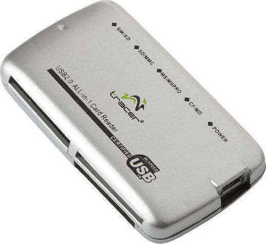 Tracer C14 Card Reader USB 2.0 για SD/MemoryStick/CompactFlash/xD Ασημί