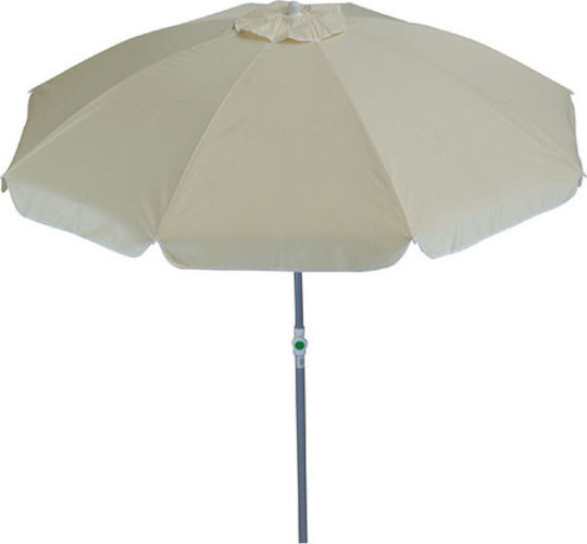 Summer Club Mare Folding Aluminum Beach Umbrella Diameter 2m with UV Protection and Air Duct Beige
