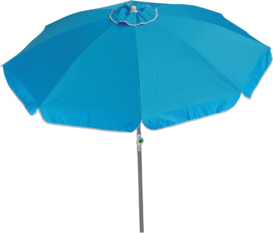 Summer Club Mare Folding Aluminum Beach Umbrella Diameter 2m with UV Protection and Air Duct Beige