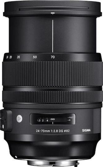 Sigma Пълен кадър Фотообектив 24-70mm f/2.8 DG OS HSM Art Стандартно увеличение / Телеувеличение / Широкоъгълно увеличение за Никон Ф Монтаж Черен