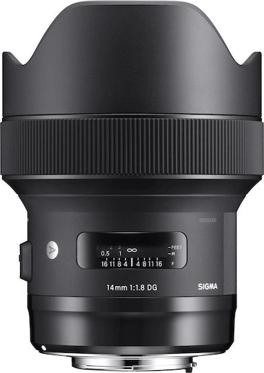 Sigma Full Frame Camera Lens 14mm f/1.8 DG HSM Art Fisheye / Wide Angle for Nikon F Mount Black