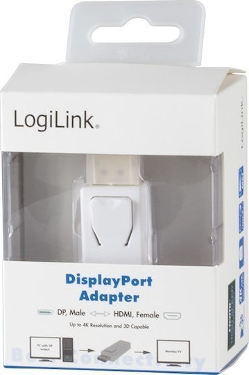 LogiLink Converter DisplayPort male to HDMI female White 1pcs CV0100
