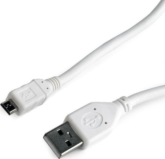 Cablexpert Regular USB 2.0 to micro USB Cable Λευκό 1m (CCP-MUSB2-AMBM-W-1M)