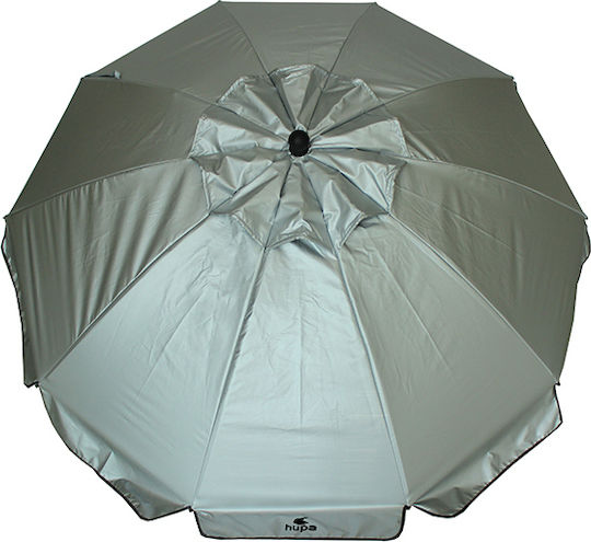 Hupa Sun Beach Umbrella Aluminum Diameter 2m with UV Protection and Air Vent Silver