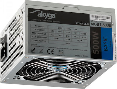 Akyga AK-B1-500E 500W Τροφοδοτικό Υπολογιστή Full Wired