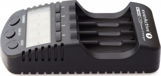 everActive NC-1000 Plus Зарядно 4 за батерии Ni-Cd/Ni-MH Размер AA/AAA в Черен цвят