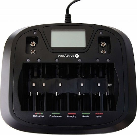 everActive NC-900U Ladegerät 8 Batterien Ni-Cd/Ni-MH Größe AA/AAA/9V/D