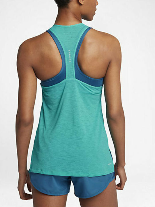 Nike Breathe Cool Αμάνικη Γυναικεία Αθλητική Μπλούζα σε Πράσινο χρώμα