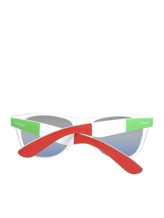 Polaroid Men's Sunglasses with White Plastic Frame and Blue Lens S8443 D8C/JY