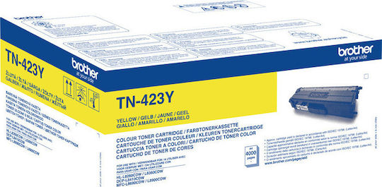 Brother TN-423Y Original Toner Laser Printer Galben Randament ridicat 4000 Pagini (TN-423Y)