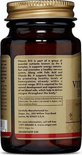 Solgar Vitamin B12 Vitamin für die Gesundheit des Nervensystems 1000mcg 100 Sublingualtabletten