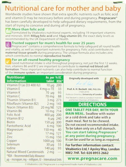 Vitabiotics Pregnacare Original Supplement for Pregnancy 30 Tablets