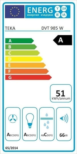 Teka DVT 985 Απορροφητήρας Καμινάδα 90cm Λευκός