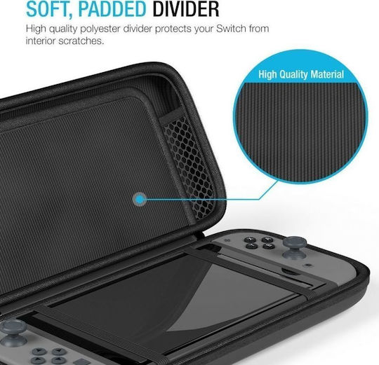 Tech-Protect Hardpouch Nintendo Switch Black pentru Consolă Switch / Comutator OLED Negru