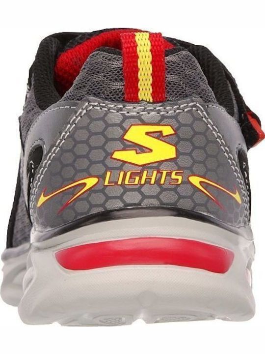BEBE Lighted Gore & Strap Sneaker Kids Sneakers with Scratch & Lights Multicolour