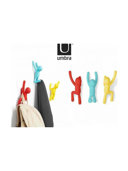 Umbra Wall Hanger Buddy Hooks Plastic Multicolour 7.6x7.6x16.5cm 3 Pieces