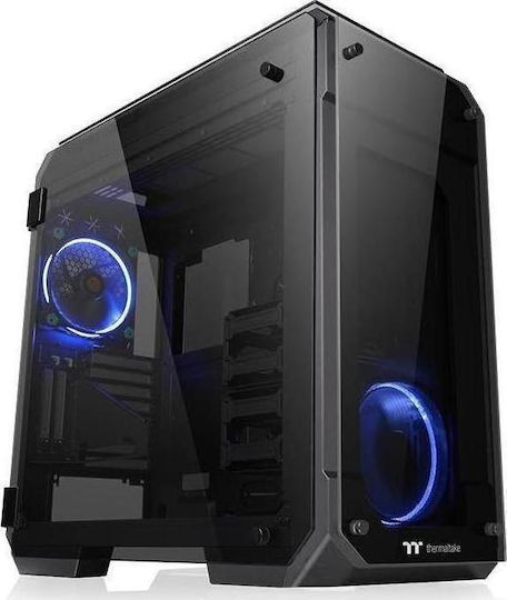 Thermaltake View 71 Tempered Glass Gaming Voller Turm Computergehäuse mit Seitenfenster Schwarz