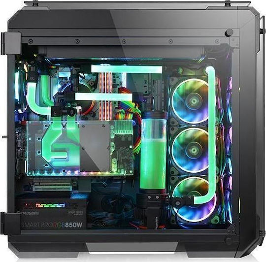 Thermaltake View 71 Tempered Glass Gaming Voller Turm Computergehäuse mit Seitenfenster Schwarz