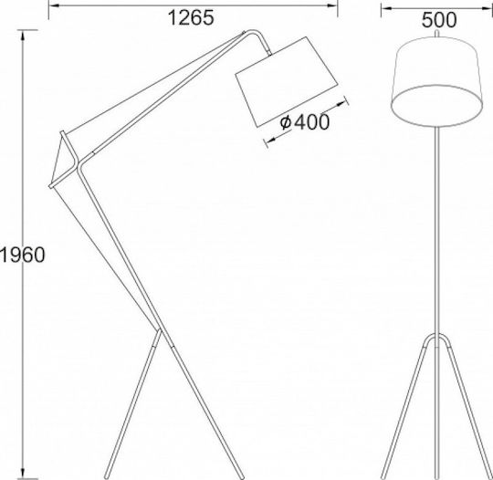 Aca Andalusia Stehlampe H196cm. Weiß Aca Andalusia Stehlampe H196cm. Weiß