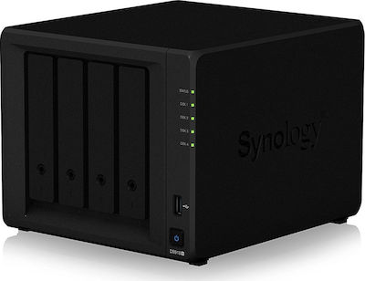 Synology DiskStation DS918+ NAS Turnul cu 4 sloturi pentru HDD/M.2/SSD și 2 porturi Ethernet
