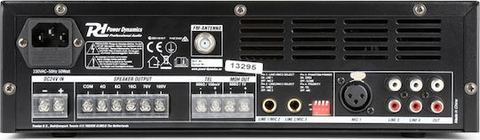 Power Dynamics PBA120 Integrated Commercial Amplifier 1 Zone 120W/100V Equipped with USB/FM/Bluetooth Black