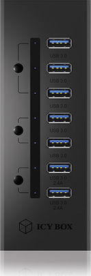 Icy Box Hub 7 Θυρών USB 3.0 με σύνδεση USB-A