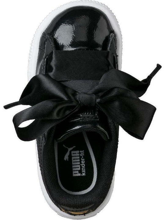 Puma Încălțăminte Sport pentru Copii talpa joasa Basket Heart Glam PS Negre