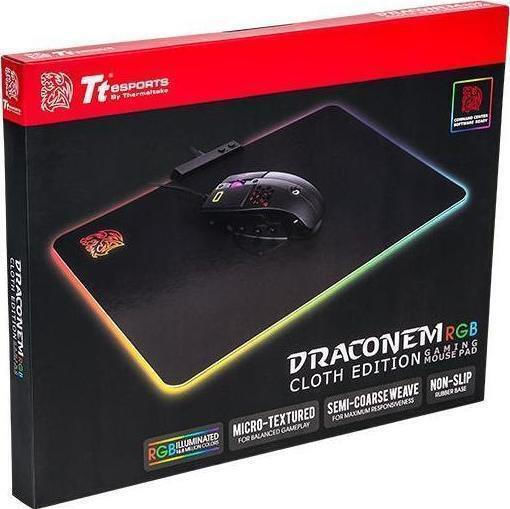 Thermaltake Draconem RGB Padele Pentru Mouse Gaming Din Material Mediu (355mm) Cu Iluminare RGB Neagră MP-DCM-RGBSMS-01