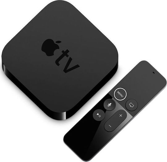Apple TV Box TV MQD22QM/A MQD22LL/A 4K UHD με WiFi 3GB RAM και 32GB Αποθηκευτικό Χώρο με Λειτουργικό tvOS και Siri