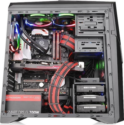 Thermaltake Versa N25 Jocuri Turnul Midi Cutie de calculator cu fereastră laterală Negru