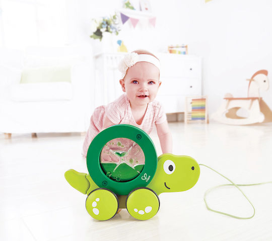 Hape Jucărie de Tras Push & Pull Țestoasă Glisantă Tito din Lemn pentru 10++ Luni (Diverse modele) 1 buc