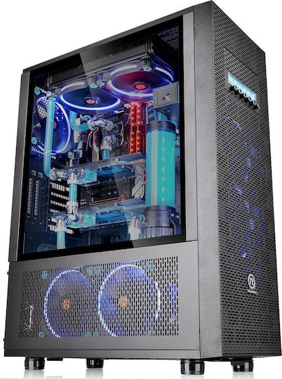 Thermaltake Core X71 Tempered Glass Edition Геймърско бюро Пълна кула Компютърна кутия със страничен прозорец Черен