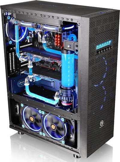 Thermaltake Core X71 Tempered Glass Edition Геймърско бюро Пълна кула Компютърна кутия със страничен прозорец Черен