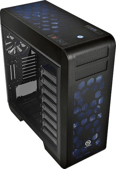 Thermaltake Core V71 Tempered Glass Edition Gaming Full Tower Κουτί Υπολογιστή με Πλαϊνό Παράθυρο και RGB Φωτισμό Μαύρο