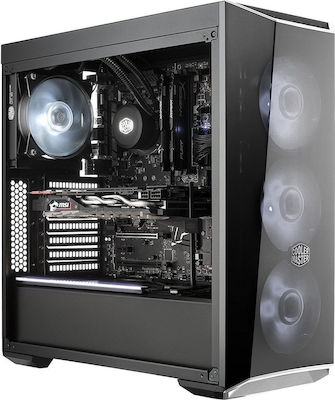 CoolerMaster MasterBox Lite 5 Midi Tower Κουτί Υπολογιστή με Πλαϊνό Παράθυρο Μαύρο
