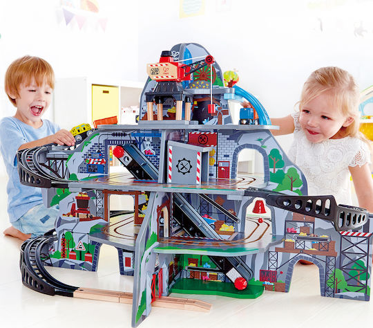 Hape Mighty Mountain Mine Set with Train made of Wood for 3+ years+ Years