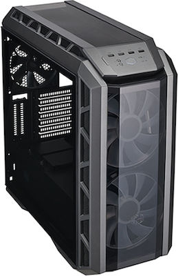 CoolerMaster MasterCase H500P Геймърско бюро Midi Tower Компютърна кутия със страничен прозорец и RGB осветление Черен