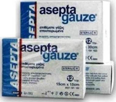 Asepta Gauze Αποστειρωμένες Γάζες 15x15cm 12τμχ