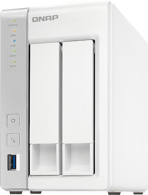 QNap TS-231P2-4G NAS Turm mit 2 Steckplätzen für HDD/SSD und 2 Ethernet-Anschlüsse