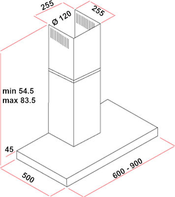 MultiHome Zupiter 60 907-002-0010 Chimney Hood 60cm Inox