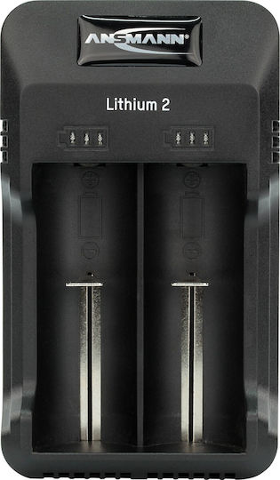 Ansmann Lithium 2 USB Φορτιστής 2 Μπαταριών Li-ion/Ni-MH Μεγέθους AA/AAA/18650