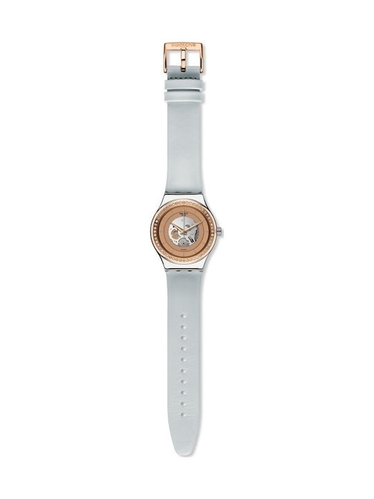 Swatch Sistem Polaire Watch Automatic with Gray Leather Strap