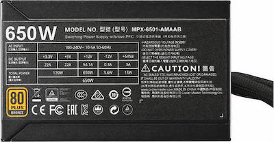 CoolerMaster MasterWatt 650 650W Τροφοδοτικό Υπολογιστή Semi Modular 80 Plus Bronze