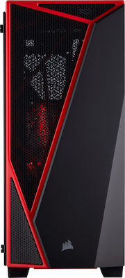 Corsair Carbide Spec-04 Tempered Glass Gaming Midi Tower Κουτί Υπολογιστή με Πλαϊνό Παράθυρο Black/Red