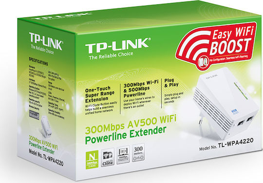 TP-LINK TL-WPA4220 v1 Powerline Wi‑Fi 4 and 2 Ethernet Ports