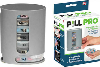 Pill Pro Εβδομαδιαία Θήκη Χαπιών με 28 Θέσεις σε Γκρι χρώμα